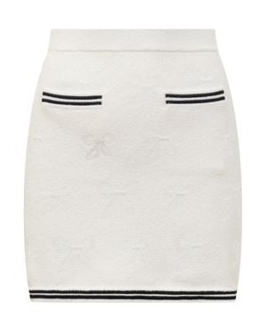 Self-Portrait Chic Mini Jacquard Skirt - Natural
