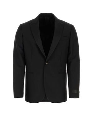 Versace Wool Blend Blazer - Black