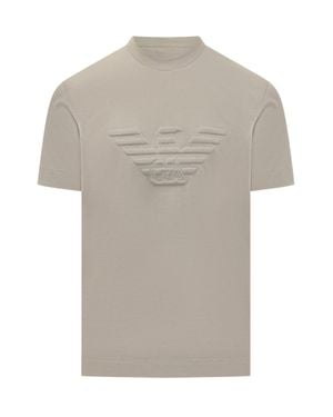 Emporio Armani Maxi Logo Raised T-Shirt - Gray
