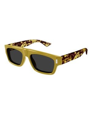 Saint Laurent Sl762 Shiny Solid Havana Sunglasses - Yellow