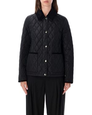 Burberry Quilted Nylon Slim-Fit Jacket With Tonal Corduroy Collar And Check Lining - Black
