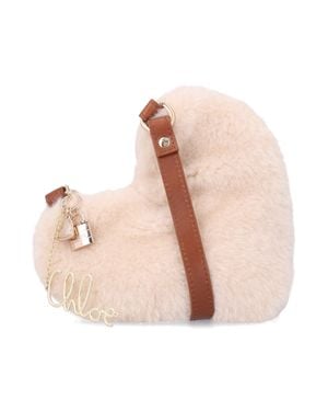 Chloé Girl's Faux Fur Heart Crossbody Bag - Pink