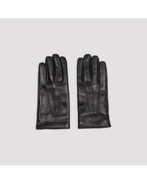 Giorgio Armani Lamb Leather Gloves - Black
