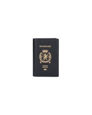Balenciaga Calf Leather Mini Wallet For - Black