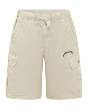 Palm Angels Loose Cargo Shorts - Natural