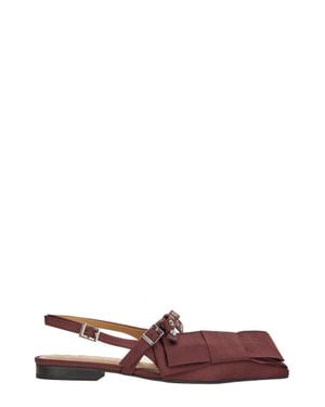 Ganni Satin Ballerina - Brown