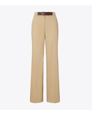 Tory Burch Belted Cotton Pant - Natural