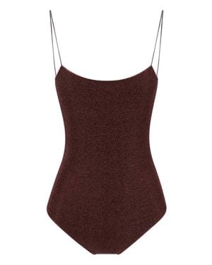 Oséree Lurex-Detail Bodycon Dress - Brown