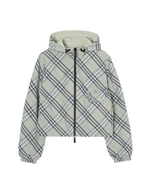 Burberry Relaxed Fit Jacket With Two-Way Zip Closure, Size S - Gray