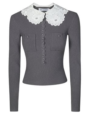 Self-Portrait Maxi Collar Sweater - Blue