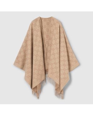 Gucci Cashmere Themé Fringed Scarf W135Cm X L135Cm - Natural
