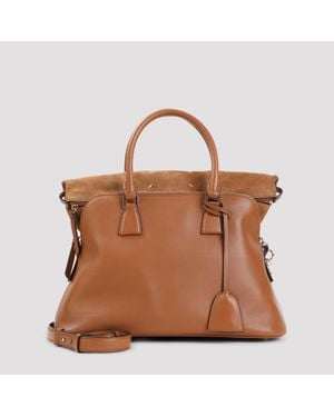 Maison Margiela 5Ac Soft Medium Leather Shoulder Bag, 26Cm X 35Cm X 17Cm - Brown
