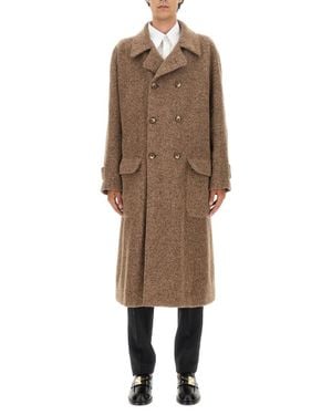 Dolce & Gabbana Double-Breasted Wool Blend Jacket - Natural