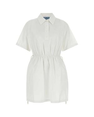 Prada Poplin Shirt Dress Cotton - White
