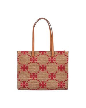 Tory Burch Leather-Trim Bag - Red