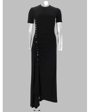 Rabanne Asymmetrical Draped Midi Dress - Black