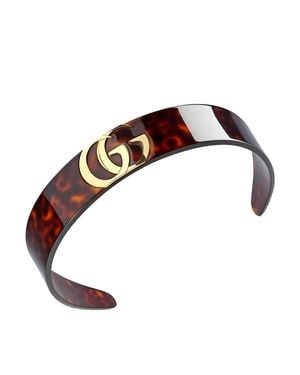Gucci Double G Tortoiseshell Resin Bracelet With-Toned Brass Hardware - Multicolor