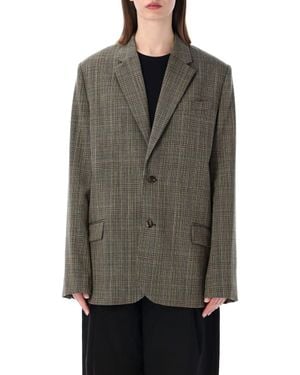 Soeur Oversized Checkered Jacket - Gray