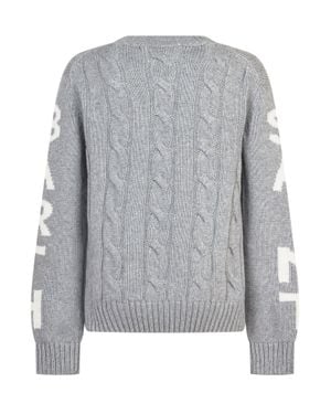 MC2 Saint Barth Logo Textured Knit Pullover Sweater - Gray