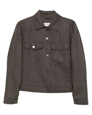 Max Mara Wool Button-Up Jacket - Black