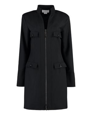 Genny Wool Blend Zip Dress - Black