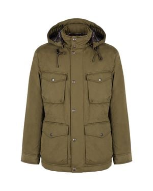 Woolrich Padded Field Parka with Removable Hood - Green