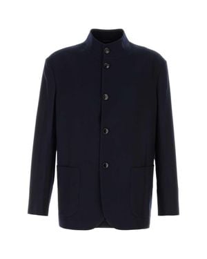 Giorgio Armani Virgin Wool Blazer - Blue