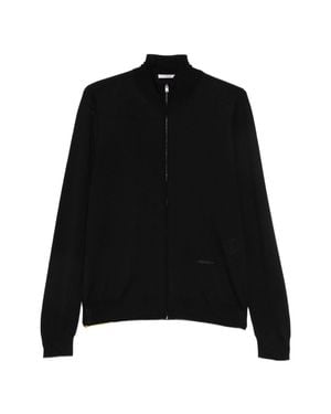 Fendi Zip Front Fine Merino Cardigan - Black