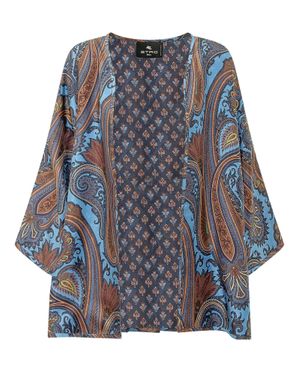 Etro Knit Poncho - Blue