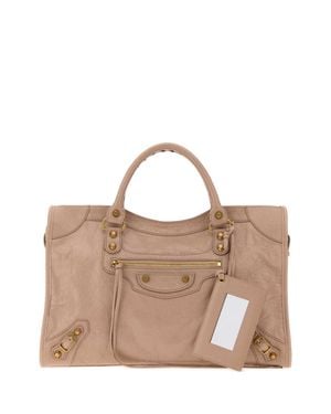 Balenciaga Antiqued Leather Medium City Handbag, 38.5 Cm W - Brown