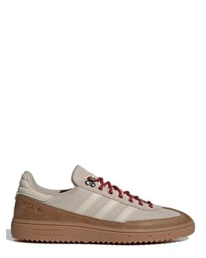 adidas Regular Fit Leather Lace-Up Sneakers With Mudguard - Brown