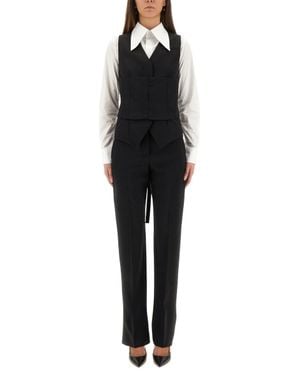McQueen Tailored Wool Jumpsuit - Black