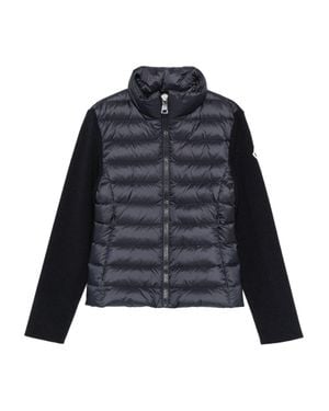 Moncler Wool And Quilted Shell Down Cardigan - Blue