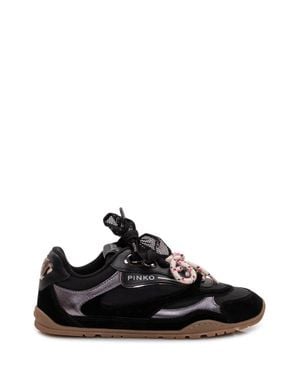 Pinko Stylish Leather Sneakers - Black