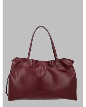 Tory Burch Fw26 Shopping Tote Bag With Drawstring, 30 X 45 X 13 Cm - Red