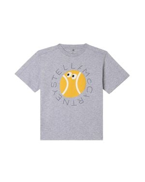 Stella McCartney T-Shirt With "Tennis" Logo - Gray