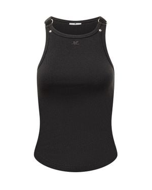 Courreges Chic Top With Modern Fit - Black