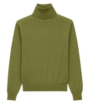 Saint Laurent Cashmere, Wool And Silk Turtleneck - Green