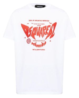 DSquared² Logo-Print Cotton T-Shirt For - White