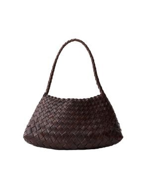 Dragon Diffusion Woven Leather Shoulder Bag - Brown