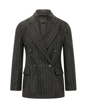 Brunello Cucinelli Suit-Style Blazer Jacket - Black