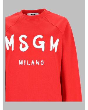 MSGM Cotton Sweatshirt - Red