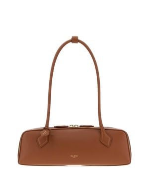 Alaïa Teckel Mini Leather Medium Shoulder Handbag - White