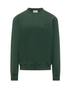 Ami Paris Ami-Inspired Heart Motif Sweatshirt - Green