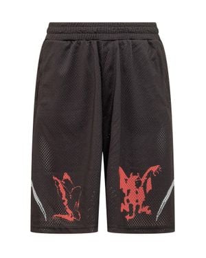 44 Label Group Trendy Mini Shorts With Unique Graphic Print - Gray