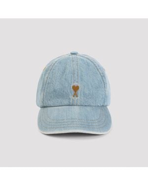Ami Paris Adc Denim Cap - Blue