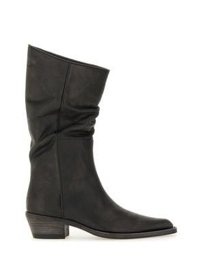 KHAITE Clive Leather Boots - Black