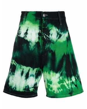 Ami Paris Ami Paris Alex Fit Tie-dye Shorts - Green