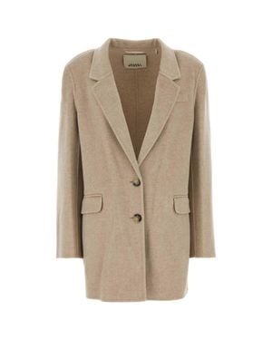 Isabel Marant Wool-Cashmere Oversized Blazer - Natural