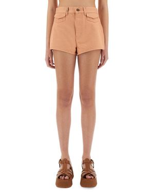 Chloé Chloã Cotton Shorts - Natural